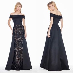 Sheath Gown with Satin Overskirt